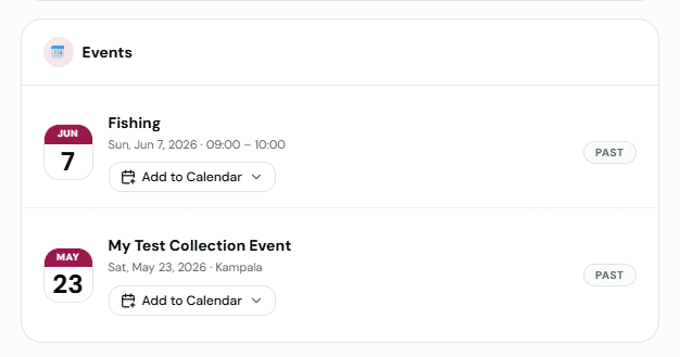Events & RSVPs Screen Preview