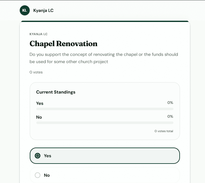 Interactive Polls Screen Preview