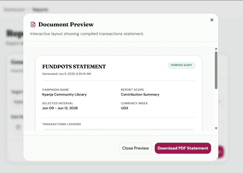 Reports & Analytics Screen Preview